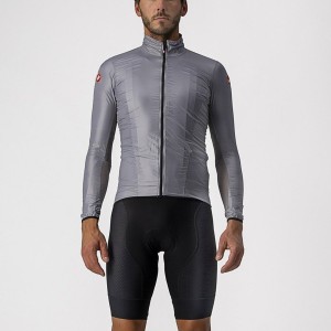 Men Castelli ARIA SHELL Protection Silver Grey | OTF-593874