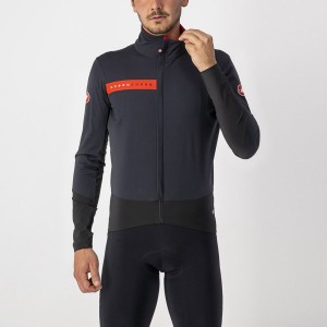 Men Castelli BETA RoS Jackets Black / Red | NWM-530147