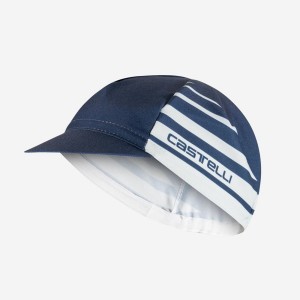 Men Castelli CLASSICO Cap Blue / Silver Grey | MOZ-348205