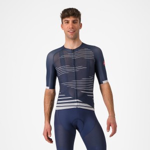 Men Castelli CLIMBER'S 4.0 Jersey Blue / Silver Grey | SVT-083542