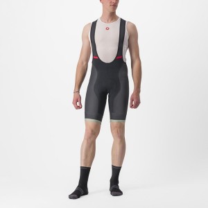 Men Castelli COMPETIZIONE KIT Bib Shorts Black / Green | HPJ-421089