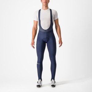 Men Castelli ENTRATA Bib Tights Blue | FOA-817342