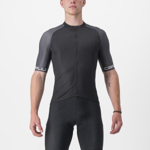 Men Castelli ENTRATA VI Jersey Black / Dark Grey / Silver | AIN-913268