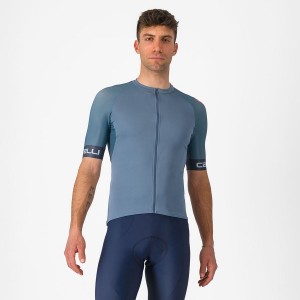 Men Castelli ENTRATA VI Jersey Light Grey Blue / Dark Grey | LGE-295830