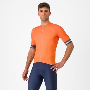 Men Castelli ENTRATA VI Jersey Orange / Dark Grey | DZT-208951