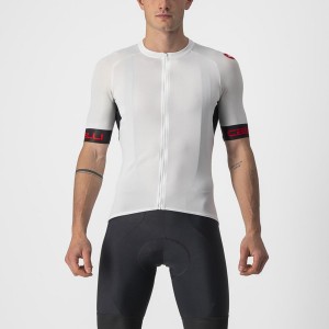 Men Castelli ENTRATA VI Jersey White / Black / Red | IHP-930218