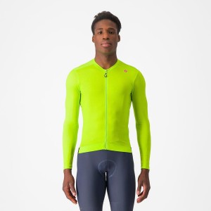 Men Castelli ESPRESSO LS Jersey Light Green / Deep Green | KFZ-867091