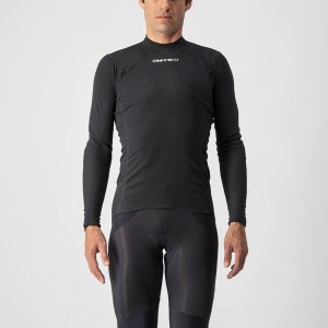 Men Castelli FLANDERS WARM LONG SLEEVE Base Layer Black | YKH-861325