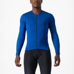 Men Castelli FLY LS Jersey Blue | OFE-726513