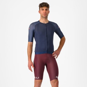 Men Castelli FREE AERO RC CLASSIC Bib Shorts Deep Burgundy / White | VXG-804132