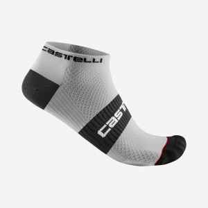 Men Castelli LOWBOY 2 Socks White Black | KPS-485230