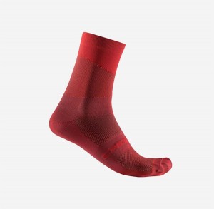 Men Castelli ORIZZONTE 15 Socks Red / Red | VKI-263851