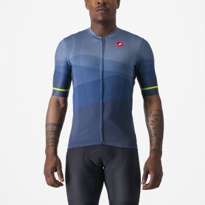 Men Castelli ORIZZONTE Jersey Blue / Light Grey Blue | ODZ-840793