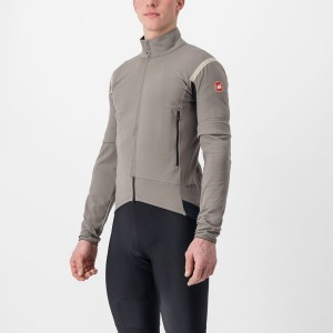 Men Castelli PERFETTO RoS 2 CONVERTIBLE Jackets Grey / Khaki Grey | EJT-562317