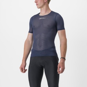 Men Castelli PRO MESH 2.0 SHORT SLEEVE Base Layer Blue | RGX-698573