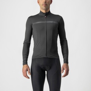 Men Castelli PRO THERMAL MID LS Jersey Dark Grey | IDV-789135