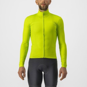 Men Castelli PRO THERMAL MID LS Jersey Light Green | NFV-709184