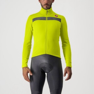 Men Castelli PURO 3 FZ Jersey Light Green / Silver | JMU-347692