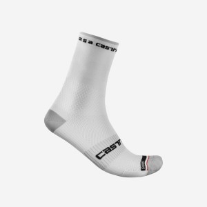 Men Castelli ROSSO CORSA PRO 15 Socks White | HLR-386147