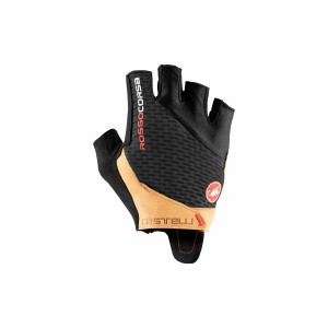 Men Castelli ROSSO CORSA PRO V Gloves Black / Brown | SDR-684279