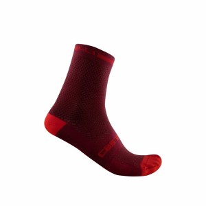 Men Castelli SUPERLEGGERA T 12 Socks Burgundy | UDR-532764