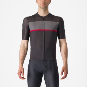 Men Castelli TRADIZIONE Jersey Black / Dark Grey / Red | HOM-159372