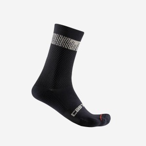 Men Castelli UNLIMITED 18 Socks Black / Silver | XPQ-345821