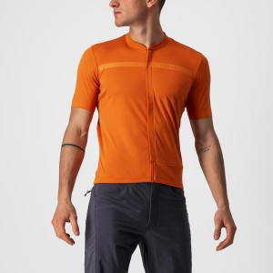 Men Castelli UNLIMITED ALLROAD Jersey Orange Red | HFO-760825