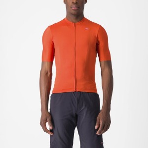 Men Castelli UNLIMITED ENTRATA 2 Jersey Orange Red / Grey | RSJ-468503