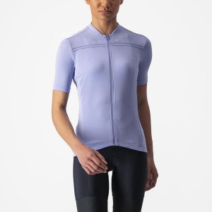 Women Castelli ANIMA 4 Jersey Purple White | UVN-093752