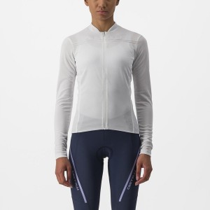 Women Castelli ANIMA 4 LONG SLEEVE Jersey White | VYH-906237