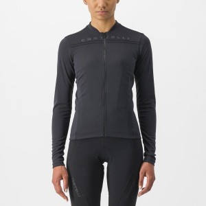 Women Castelli ANIMA 4 LONG SLEEVE Jersey Black | RGJ-248970