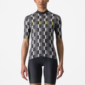 Women Castelli DIMENSIONE Jersey Black / White / Light Green | YJM-831964