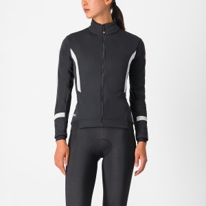 Women Castelli DINAMICA 2 Jackets Black / White | ZHD-653924