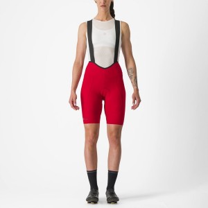 Women Castelli ESPRESSO W DT Bib Shorts Red | QFY-569173