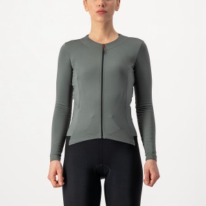 Women Castelli FLY LS W Jersey Grey | OSB-176584