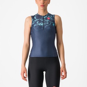 Women Castelli FREE 2 W TRI SINGLET Suits Blue / Light | OCN-693801