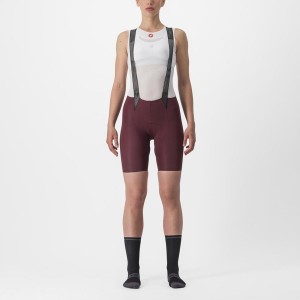 Women Castelli FREE AERO RC W Bib Shorts Deep Burgundy | YQG-974102