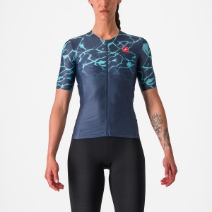 Women Castelli FREE SPEED 2 W RACE TOP Suits Blue / Light Turquoise | SOT-562903