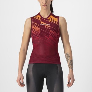 Women Castelli INSIDER W SLEEVELESS Jersey Burgundy | CNJ-746018