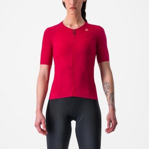 Women Castelli PREMIO W Jersey Red | BLA-701462