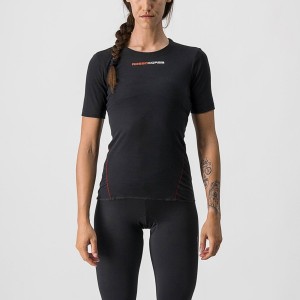 Women Castelli PROSECCO TECH W SHORT SLEEVE Base Layer Black | LIF-238514