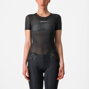 Women Castelli PRO MESH W SHORT SLEEVE Base Layer Black | RWA-950634