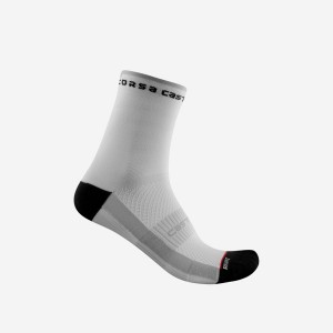 Women Castelli ROSSO CORSA W 11 Socks White / Black | ARW-184093