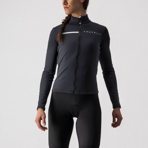 Women Castelli SINERGIA 2 FZ Jersey Black / White | RFX-564901