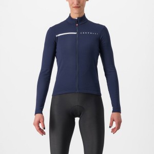 Women Castelli SINERGIA 2 FZ Jersey Blue / Silver | FOK-461837