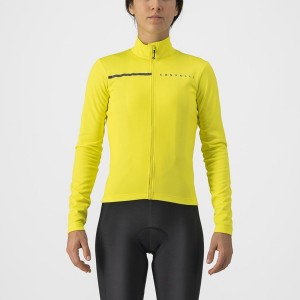 Women Castelli SINERGIA 2 FZ Jersey Yellow / Dark Grey | UJD-978260