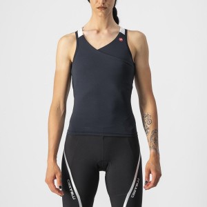 Women Castelli SOLARIS TOP Jersey Black / White | UWV-217453