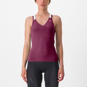 Women Castelli SOLARIS TOP Jersey Deep Purple / White | RUB-693802