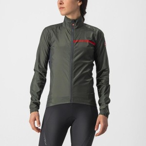 Women Castelli SQUADRA STRETCH W Protection Green / Dark Grey | ZLH-086217